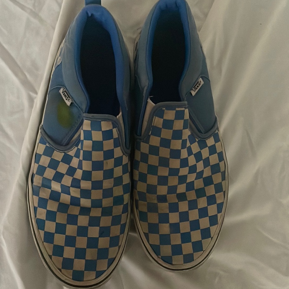 Blue checkered vans
